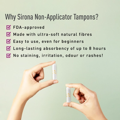 Sirona Now Periods Made Easy Regular Flow Tampons, 20 Count, Pack of 1