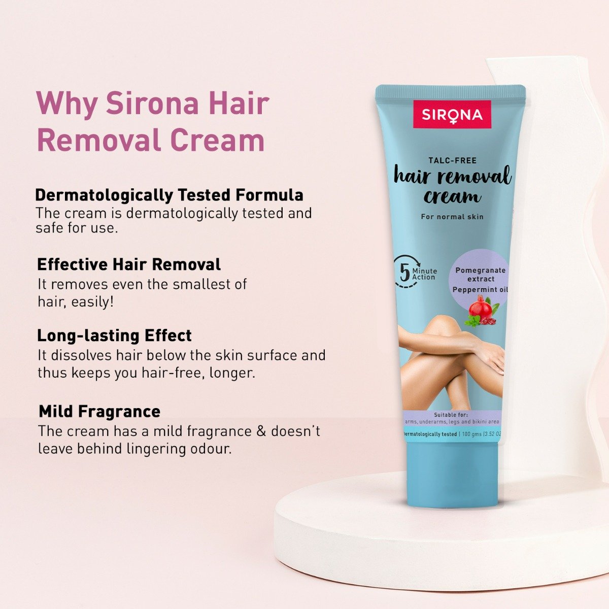 Sirona Hair Removal Cream for Normal Skin, 100 gm, Pack of 1 Sirona Hair Removal Cream for Normal Skin, 100 gm, Pack of 1