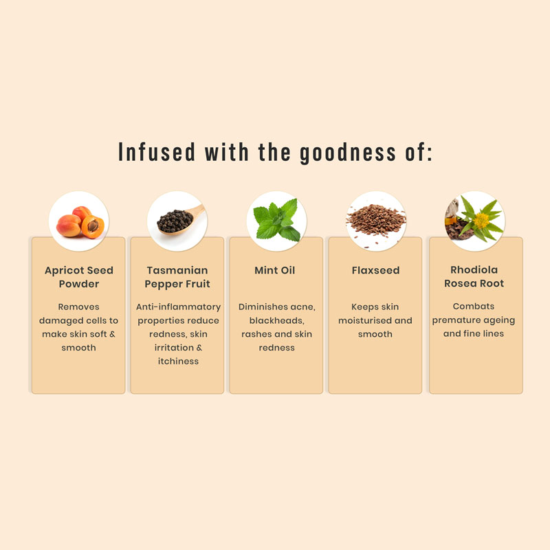 Sirona Exfoliating Facewash 125 ml | Tasmanian Pepper Fruit, Golden Root Flaxseed, Apricot Seed Powder | Removes Excess Oil & Dead Cells | Reduces Acne & Blemishes | Unclog Pores | For All Skin Type, Pack of 1 Sirona Exfoliating Facewash 125 ml | Tasmanian Pepper Fruit, Golden Root Flaxseed, Apricot Seed Powder | Removes Excess Oil & Dead Cells | Reduces Acne & Blemishes | Unclog Pores | For All Skin Type, Pack of 1