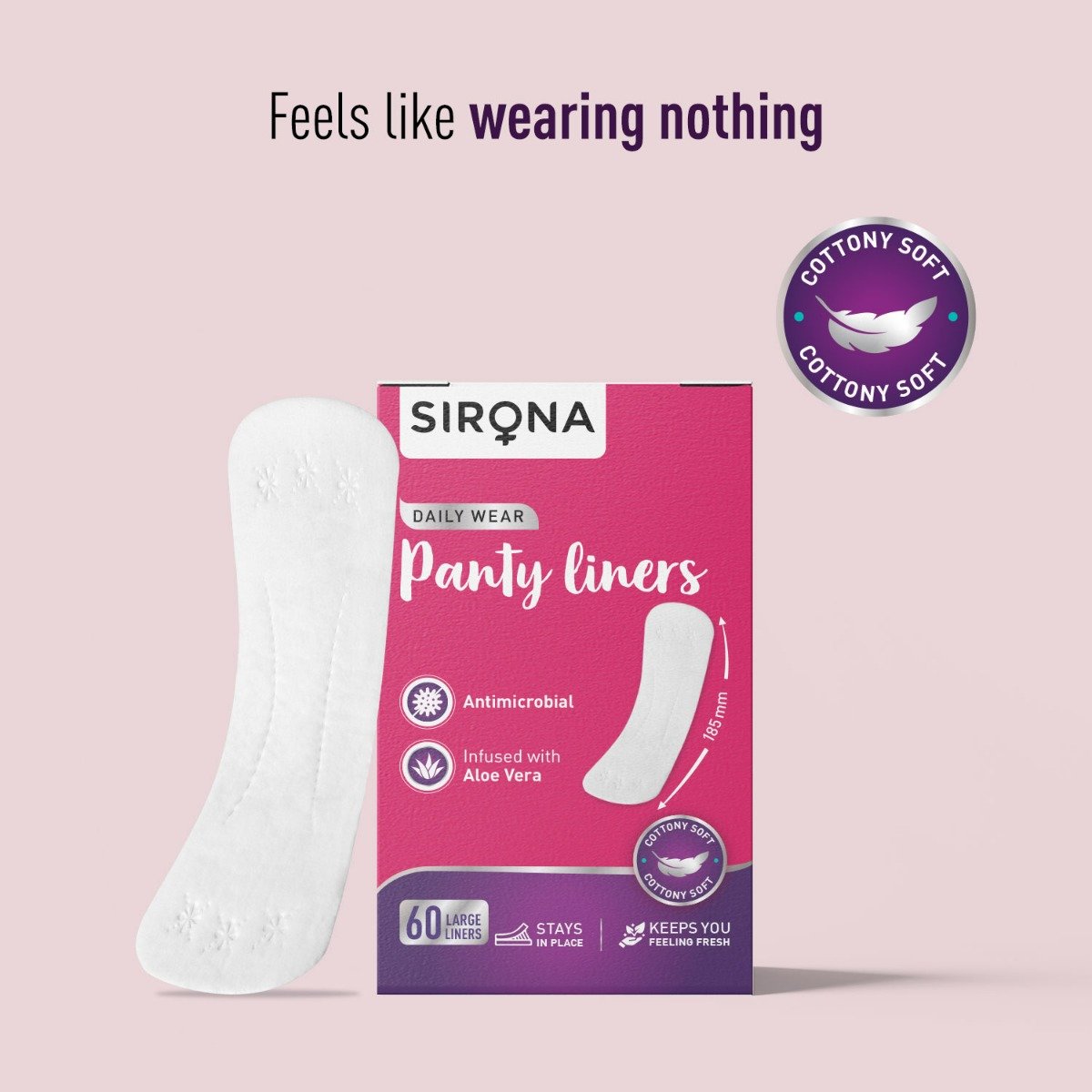 Sirona Daily Wear Panty Liners Large, 60 Count, Pack of 1 Sirona Daily Wear Panty Liners Large, 60 Count, Pack of 1