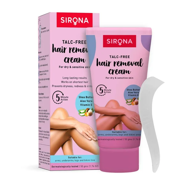 Sirona Hair Removal Cream for Dry &amp; Sensitive Skin, 50 gm, Pack of 1