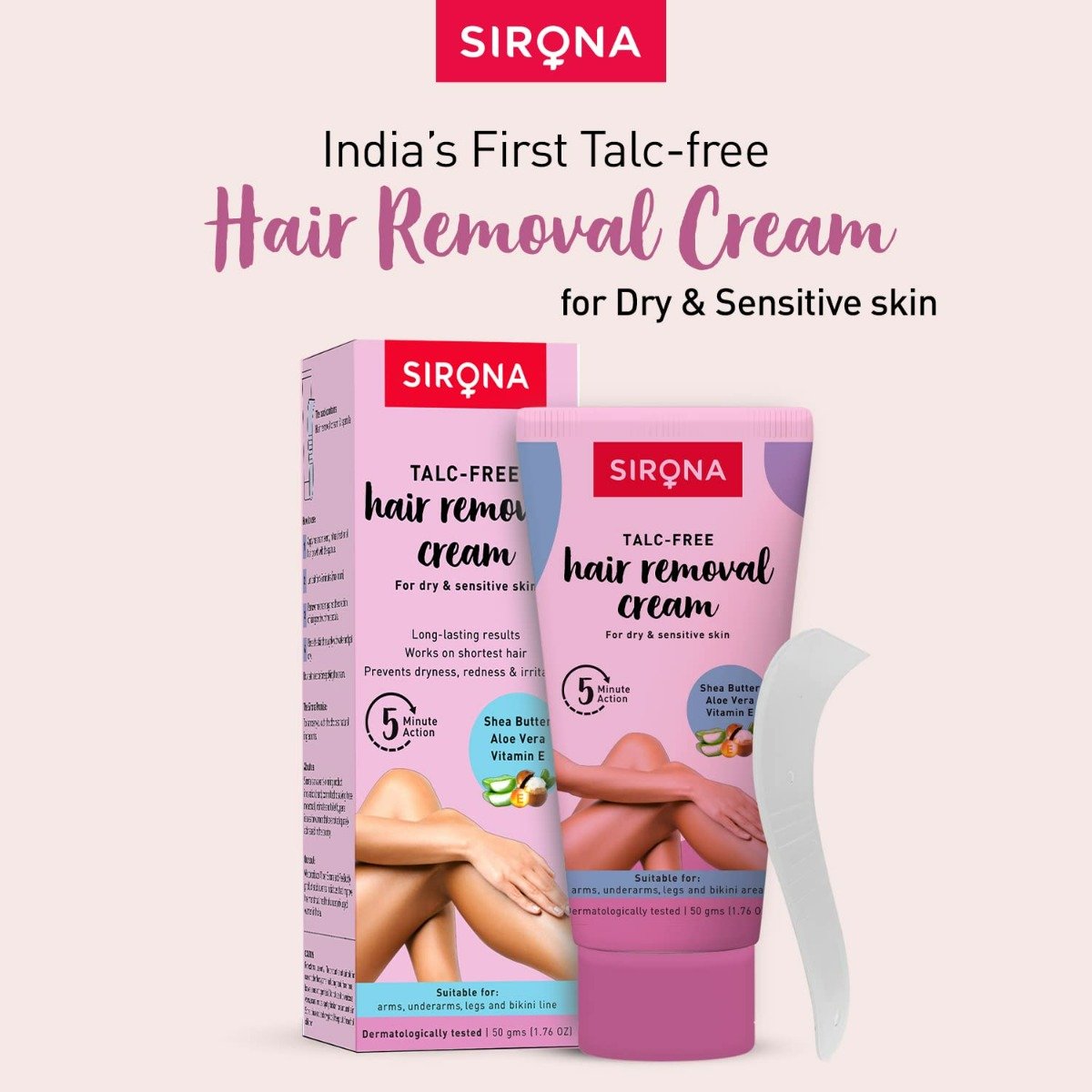 Sirona Hair Removal Cream for Dry & Sensitive Skin, 50 gm, Pack of 1 Sirona Hair Removal Cream for Dry & Sensitive Skin, 50 gm, Pack of 1