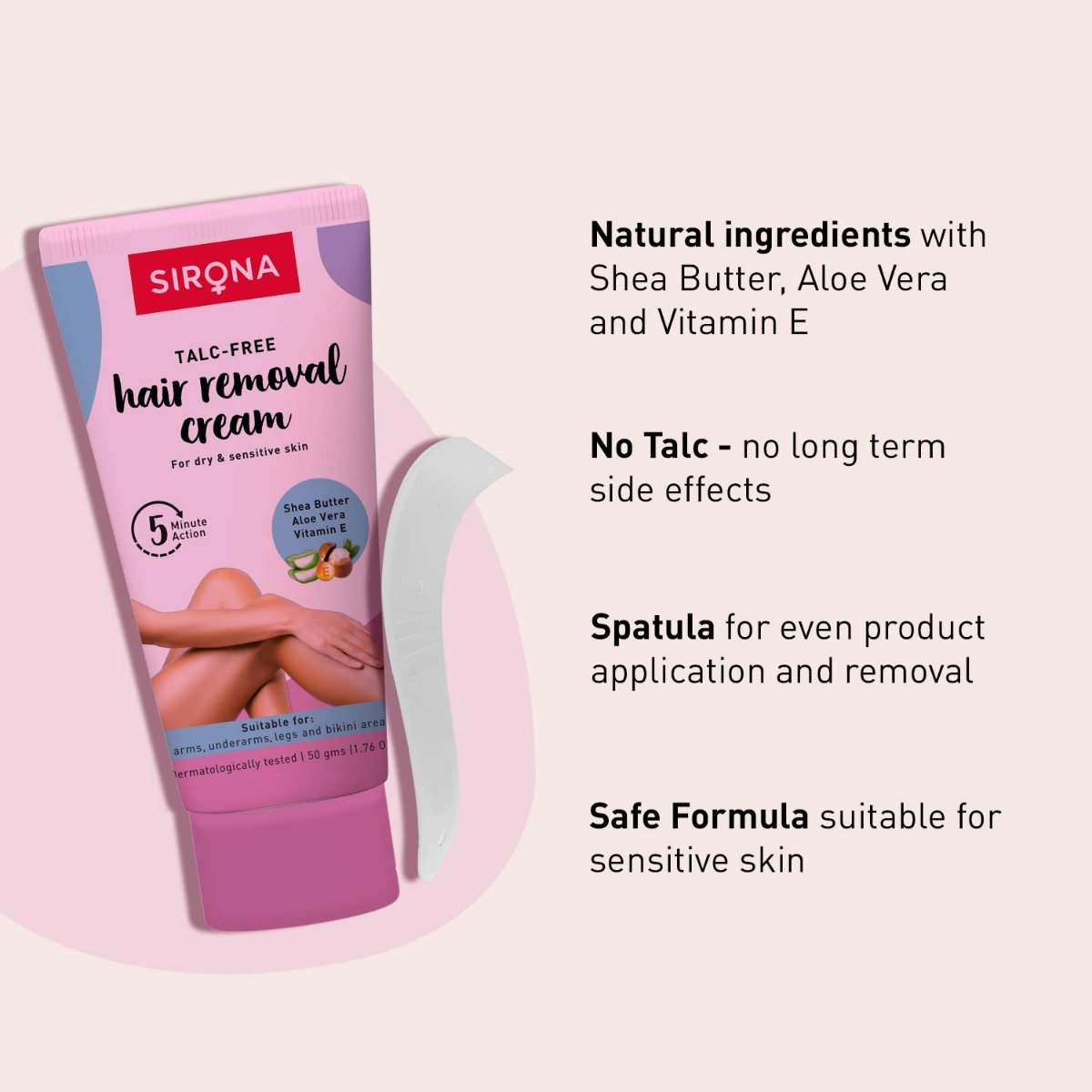 Sirona Hair Removal Cream for Dry & Sensitive Skin, 50 gm, Pack of 1 Sirona Hair Removal Cream for Dry & Sensitive Skin, 50 gm, Pack of 1