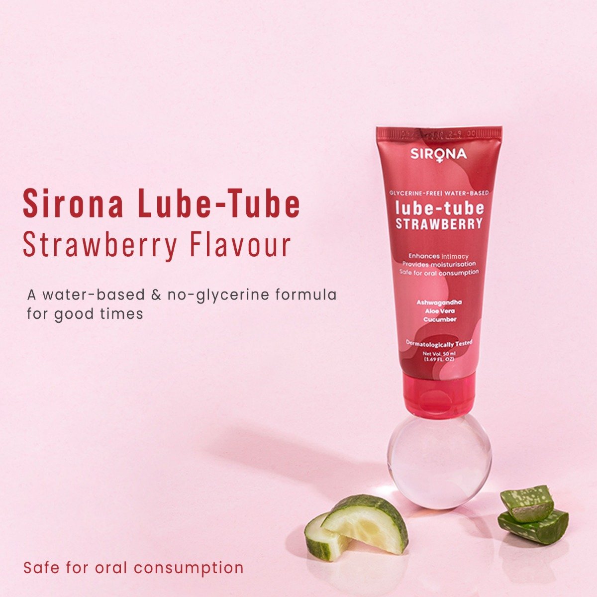 Sirona Lube-tube Strawberry Flavour Lubricant Gel, 50 ml, Pack of 1 Sirona Lube-tube Strawberry Flavour Lubricant Gel, 50 ml, Pack of 1