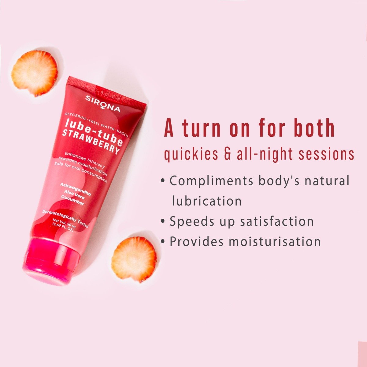Sirona Lube-tube Strawberry Flavour Lubricant Gel, 50 ml, Pack of 1 Sirona Lube-tube Strawberry Flavour Lubricant Gel, 50 ml, Pack of 1