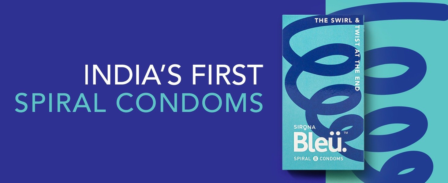 Sirona Bleu Spiral Condoms with 100% Natural Latex, Toxin Free, 8 Count, Pack of 1 Sirona Bleu Spiral Condoms with 100% Natural Latex, Toxin Free, 8 Count, Pack of 1