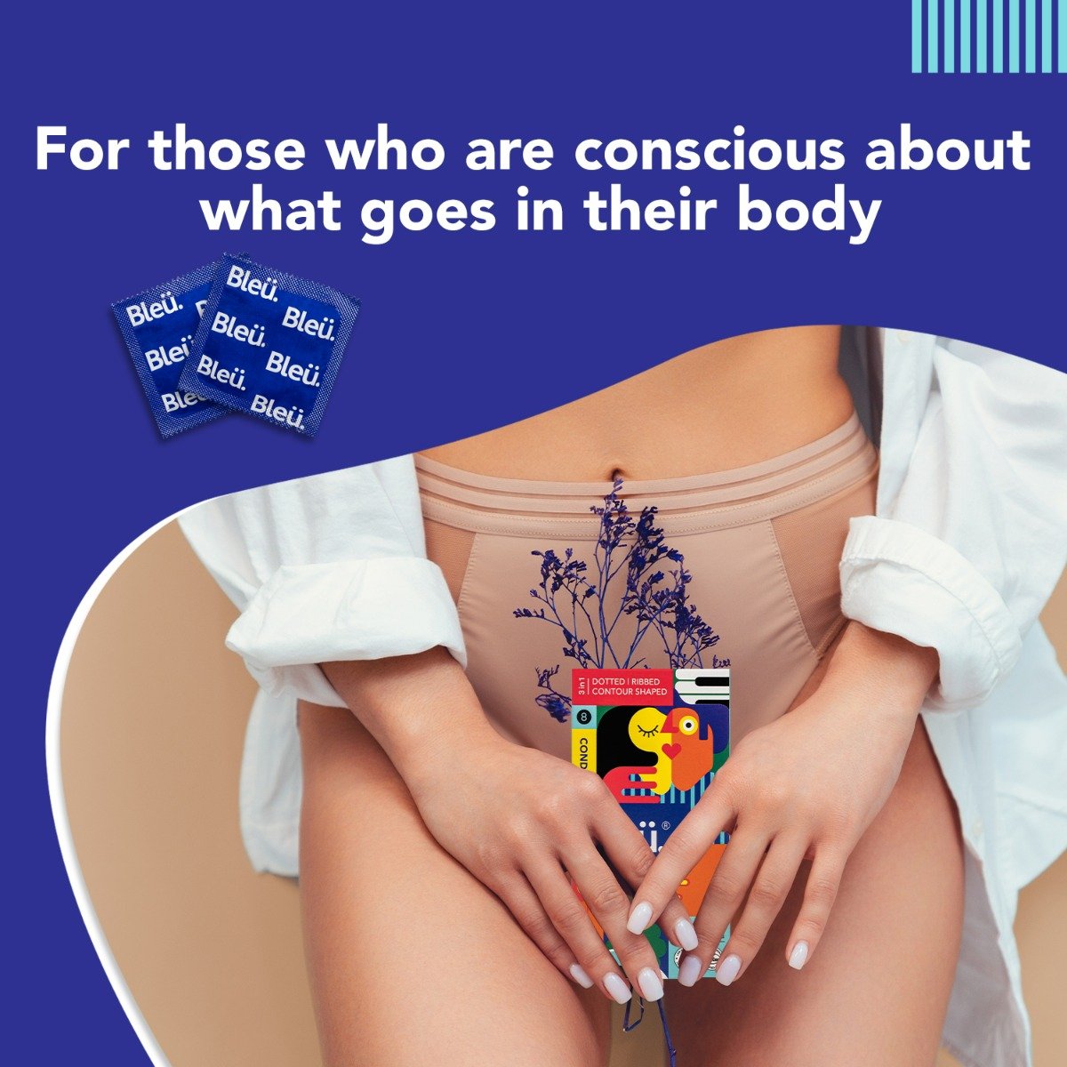 Sirona Bleu 3-In-1 Ribbed & Dotted Condoms with 100% Natural Latex for Extra Sensitive Skin, 8 Count, Pack of 1 Sirona Bleu 3-In-1 Ribbed & Dotted Condoms with 100% Natural Latex for Extra Sensitive Skin, 8 Count, Pack of 1