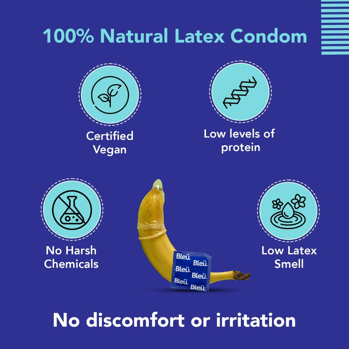 Sirona Bleu 3-In-1 Ribbed & Dotted Condoms with 100% Natural Latex for Extra Sensitive Skin, 8 Count, Pack of 1 Sirona Bleu 3-In-1 Ribbed & Dotted Condoms with 100% Natural Latex for Extra Sensitive Skin, 8 Count, Pack of 1