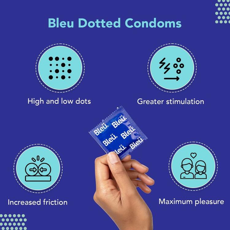 Sirona Bleu Dotted Condoms with 100% Natural Latex for Extra Sensitive Skin, 8 Count, Pack of 1 Sirona Bleu Dotted Condoms with 100% Natural Latex for Extra Sensitive Skin, 8 Count, Pack of 1