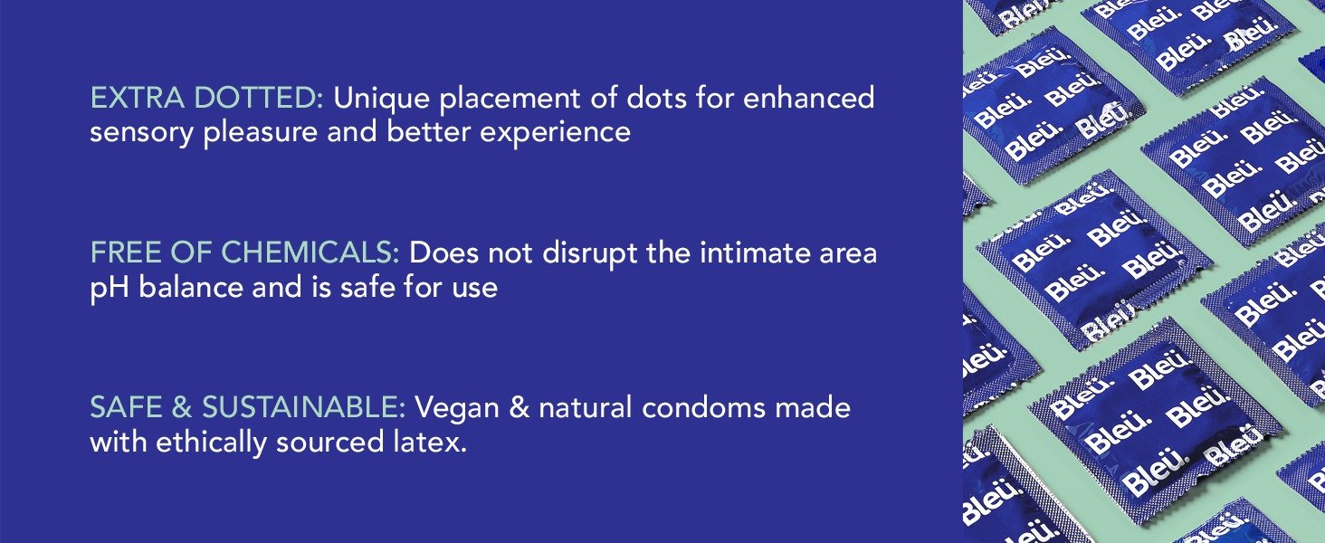 Sirona Bleu Dotted Condoms with 100% Natural Latex for Extra Sensitive Skin, 8 Count, Pack of 1 Sirona Bleu Dotted Condoms with 100% Natural Latex for Extra Sensitive Skin, 8 Count, Pack of 1