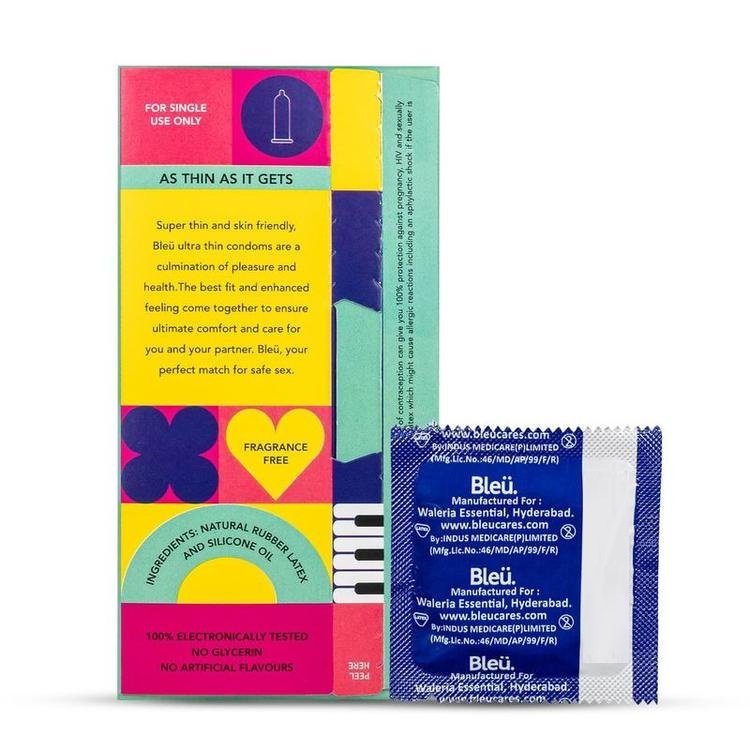 Sirona Bleu Ultra Thin Condoms with 100% Natural Latex for Extra Sensitive Skin, 8 Count, Pack of 1 Sirona Bleu Ultra Thin Condoms with 100% Natural Latex for Extra Sensitive Skin, 8 Count, Pack of 1