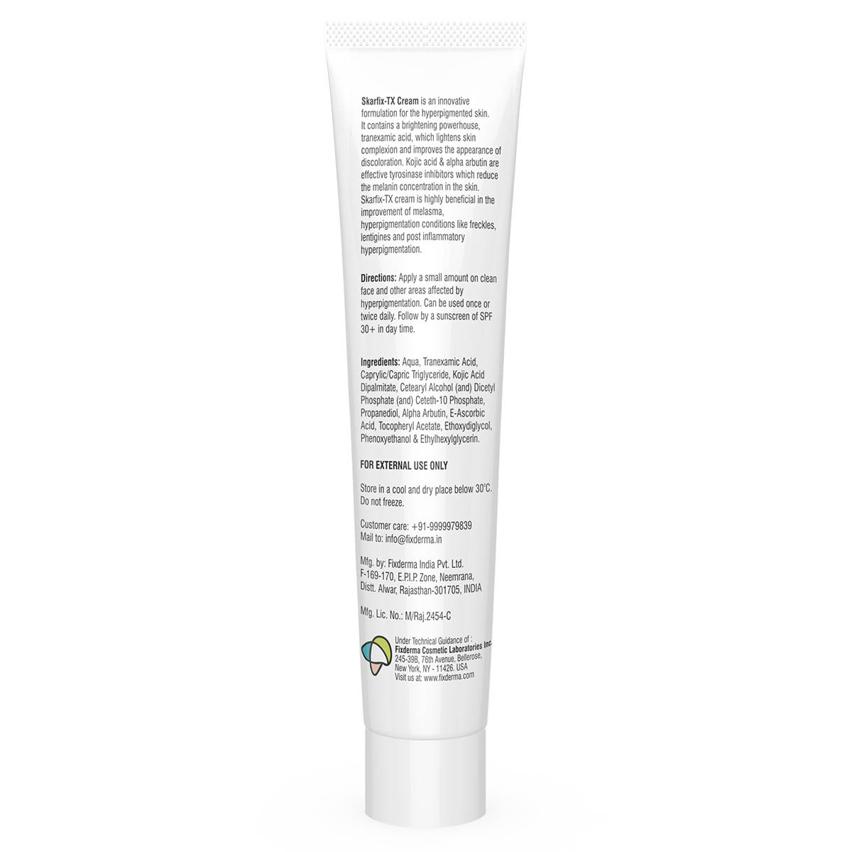 Fixderma Skarfix-TX Cream, 15 gm | Tranexamic Acid, Alpha Arbutin, Vitamin C & Kojic Acid | Reduce Melanin Production | Lightens Dark Spots | For Uneven Skin Tone & Melasma Treatment, Pack of 1 Fixderma Skarfix-TX Cream, 15 gm | Tranexamic Acid, Alpha Arbutin, Vitamin C & Kojic Acid | Reduce Melanin Production | Lightens Dark Spots | For Uneven Skin Tone & Melasma Treatment, Pack of 1