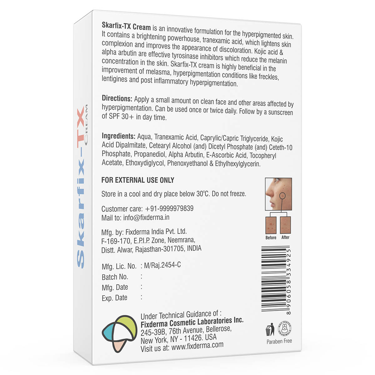 Fixderma Skarfix-TX Cream, 15 gm | Tranexamic Acid, Alpha Arbutin, Vitamin C & Kojic Acid | Reduce Melanin Production | Lightens Dark Spots | For Uneven Skin Tone & Melasma Treatment, Pack of 1 Fixderma Skarfix-TX Cream, 15 gm | Tranexamic Acid, Alpha Arbutin, Vitamin C & Kojic Acid | Reduce Melanin Production | Lightens Dark Spots | For Uneven Skin Tone & Melasma Treatment, Pack of 1