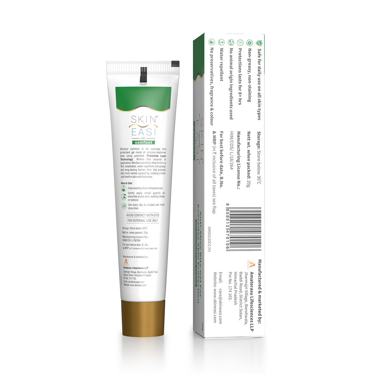 SkinEasi Comfoot Anti Shoe-Bite Gel 20 gm | Prevents Shoe Bites & Blister | Sweat Proof | Water Repellent | Non Greasy | For All Skin Type, Pack of 1 SkinEasi Comfoot Anti Shoe-Bite Gel 20 gm | Prevents Shoe Bites & Blister | Sweat Proof | Water Repellent | Non Greasy | For All Skin Type, Pack of 1