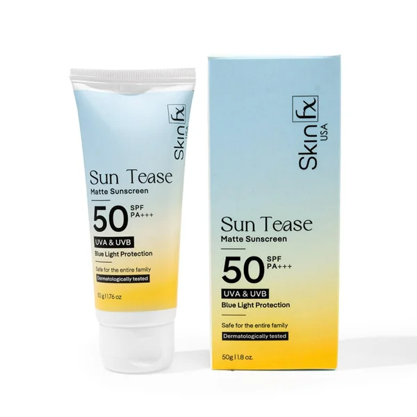 Skinfx Sun Tease Matte SPF 50 PA +++ Matte Sunscreen, 50 gm, Pack of 1