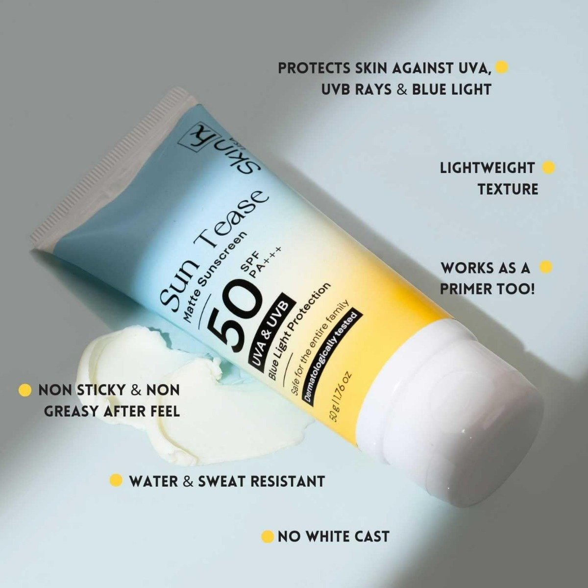 Skinfx Sun Tease Matte SPF 50 PA +++ Matte Sunscreen, 50 gm, Pack of 1 Skinfx Sun Tease Matte SPF 50 PA +++ Matte Sunscreen, 50 gm, Pack of 1