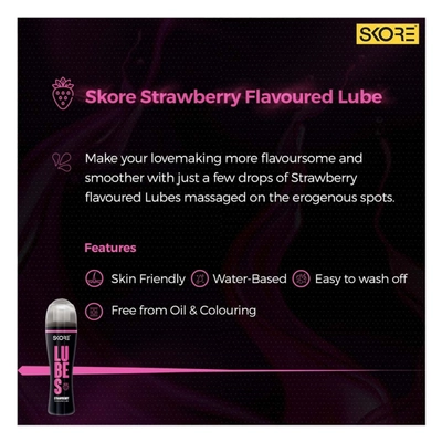 Skore Strawberry Flavour Lube, 50 ml, Pack of 1