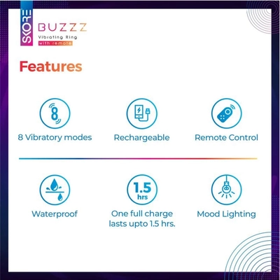 Skore Buzzz Body Massager with Remote for Him &amp; Her, 1 Count, Pack of 1