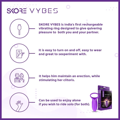 Skore Vybes Rechargeable Massager Ring, 1 Count, Pack of 1