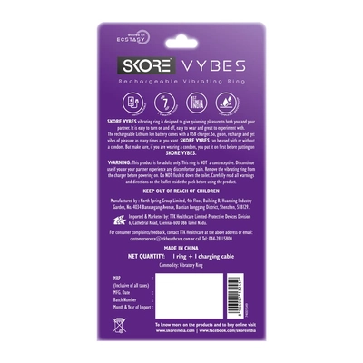 Skore Vybes Rechargeable Massager Ring, 1 Count, Pack of 1