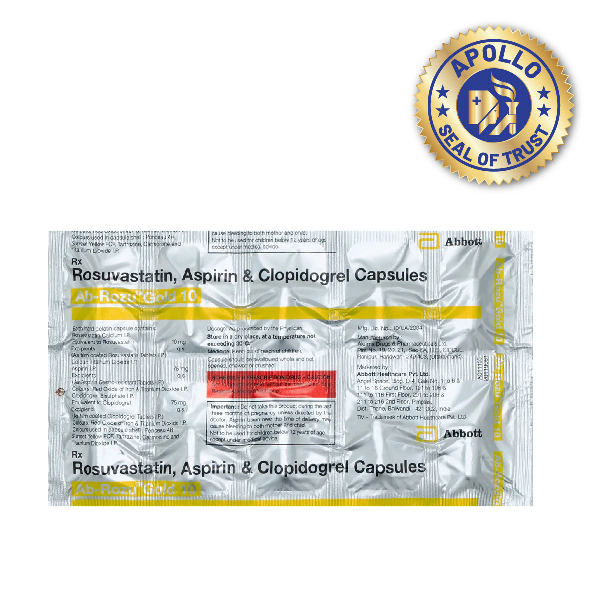 AB-Rozu Gold 10 Capsule 10's, Pack of 10 CapsuleS AB-Rozu Gold 10 Capsule 10's, Pack of 10 CapsuleS