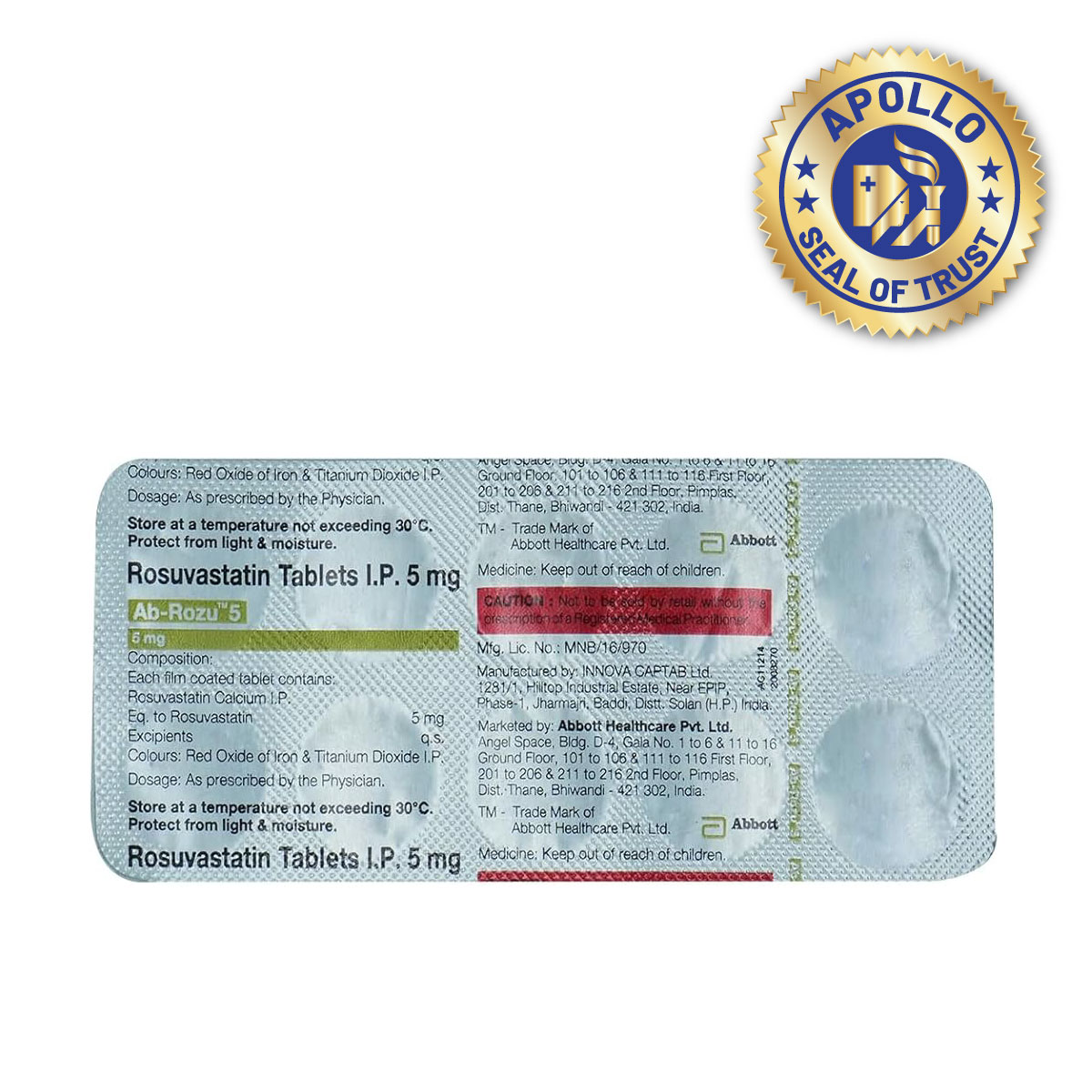 AB-Rozu 5 mg Tablet 10's, Pack of 10 TabletS AB-Rozu 5 mg Tablet 10's, Pack of 10 TabletS