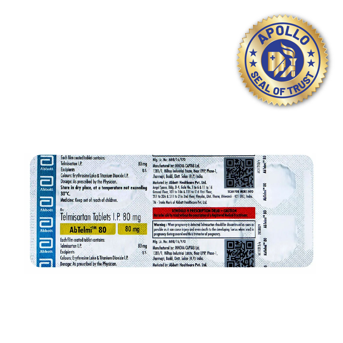 Abtelmi 80 mg Tablet 10's, Pack of 10 TABLETS Abtelmi 80 mg Tablet 10's, Pack of 10 TABLETS