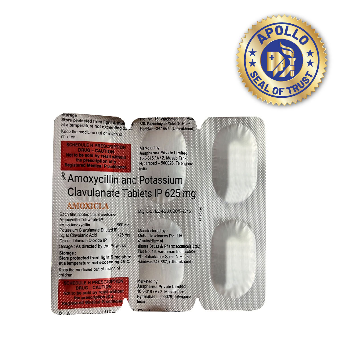 Buy Amoxicla 625 mg Tablet 6's Online