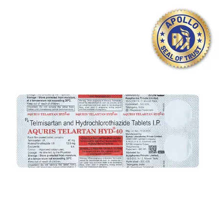 Aquris Telartan Hyd-40 Tablet 10's