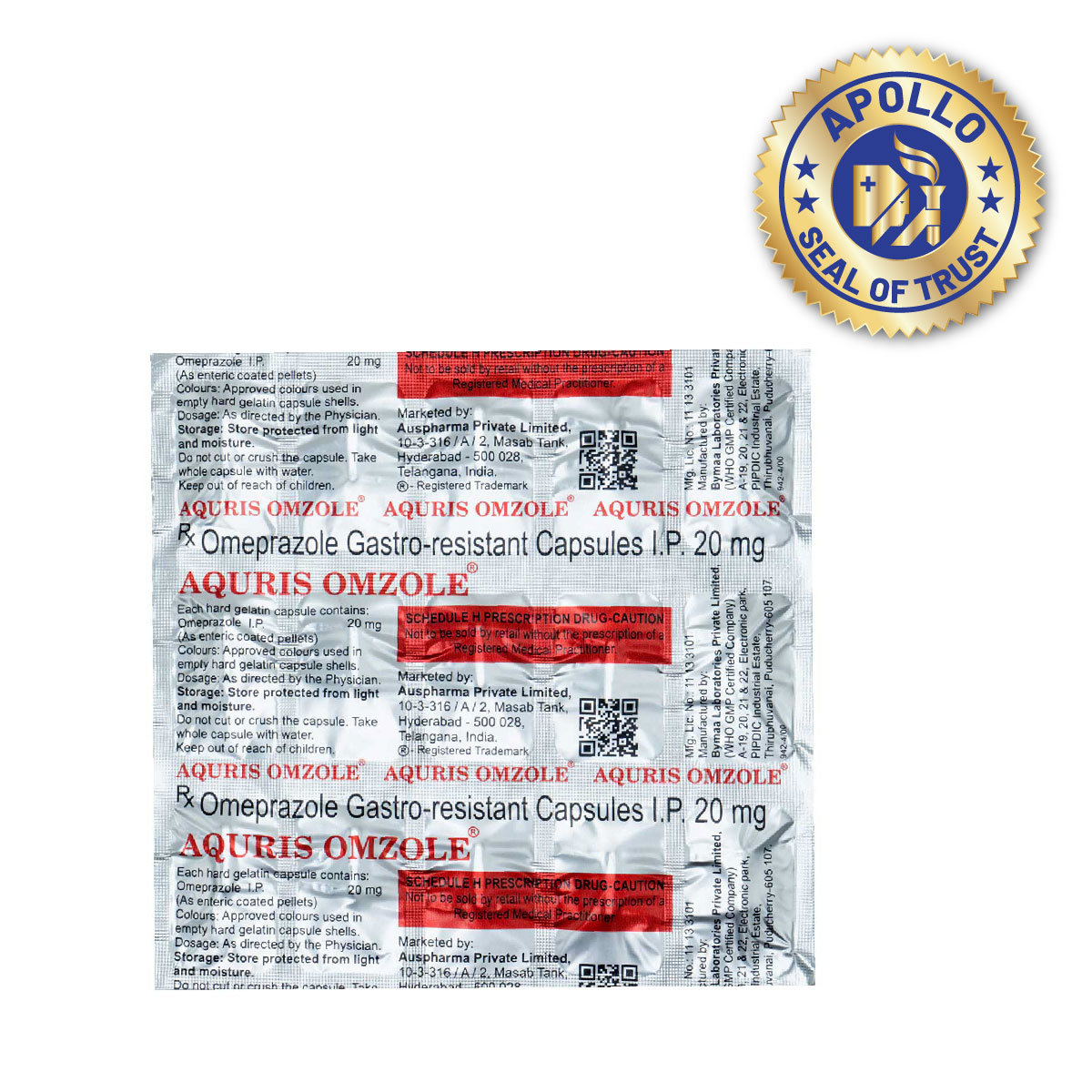 Aquris Omzole Capsule 15's, Pack of 15 CAPSULES Aquris Omzole Capsule 15's, Pack of 15 CAPSULES