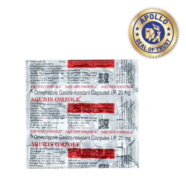 Aquris Omzole Capsule 15's, Pack of 15 CAPSULES