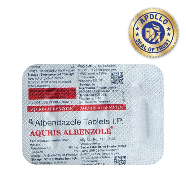 Aquris Albenzole Tablet 1's, Pack of 1 Tablet