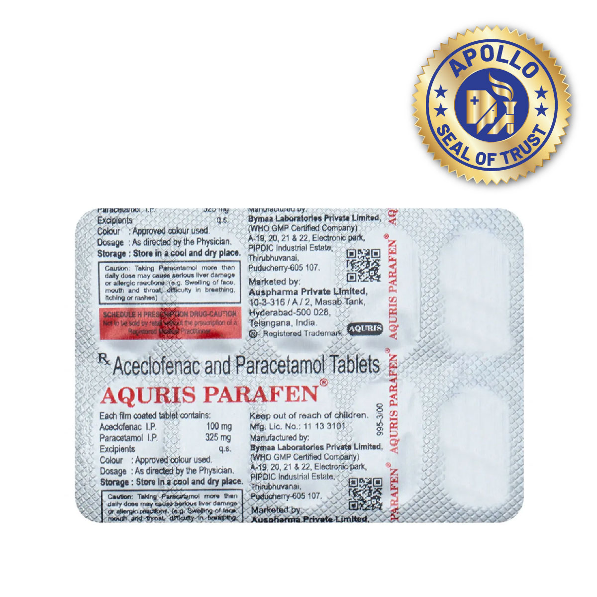 Aquris Parafen Tablet 10's, Pack of 10 TabletS Aquris Parafen Tablet 10's, Pack of 10 TabletS