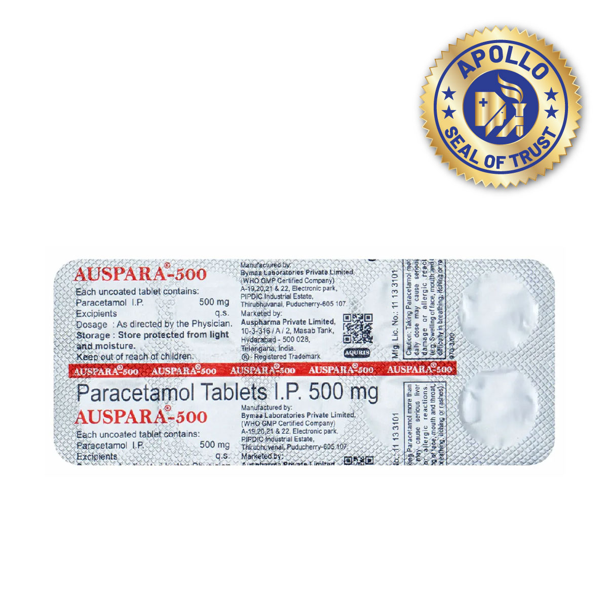 Auspara 500 Tablet 10's, Pack of 10 TabletS Auspara 500 Tablet 10's, Pack of 10 TabletS