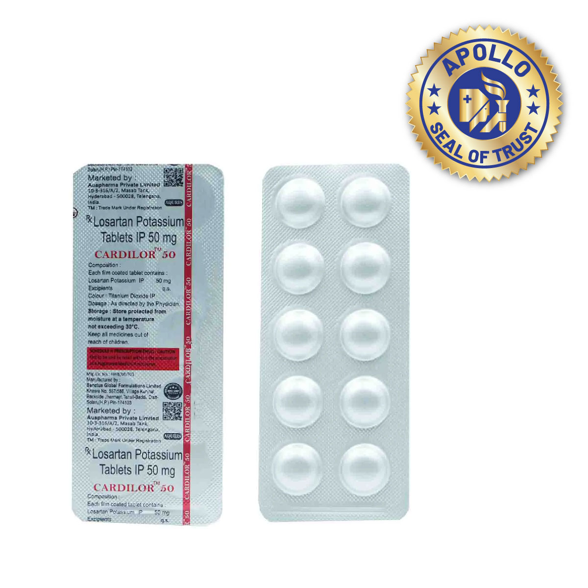 Cardilor 50 Tablet 10's, Pack of 10 TabletS Cardilor 50 Tablet 10's, Pack of 10 TabletS