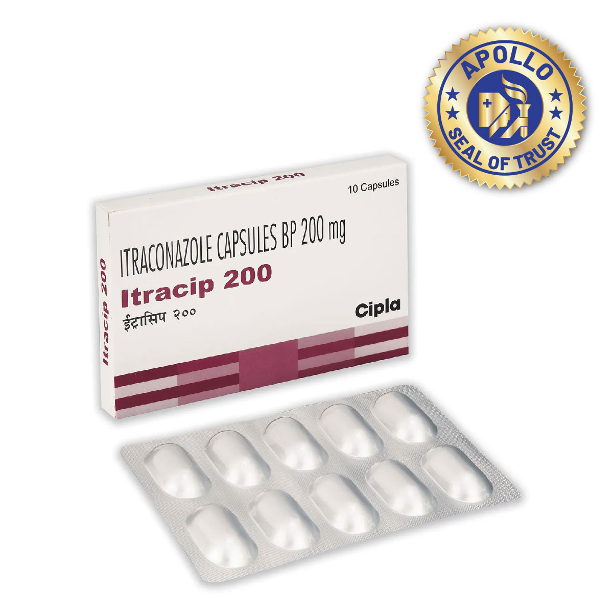 Itracip 200 mg Capsule 10's, Pack of 10 CapsuleS Itracip 200 mg Capsule 10's, Pack of 10 CapsuleS