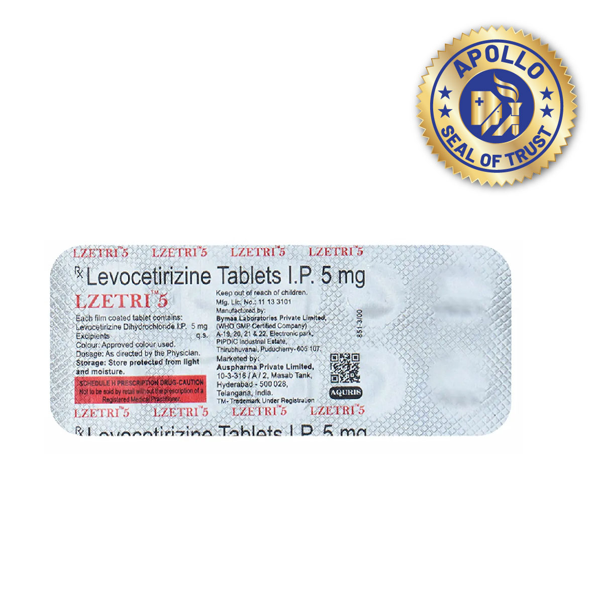 Lzetri 5 Tablet 10's, Pack of 10 TabletS Lzetri 5 Tablet 10's, Pack of 10 TabletS