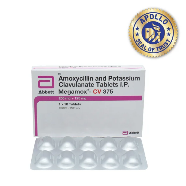 Megamox CV 375 mg Tablet 10's, Pack of 10 TABLETS