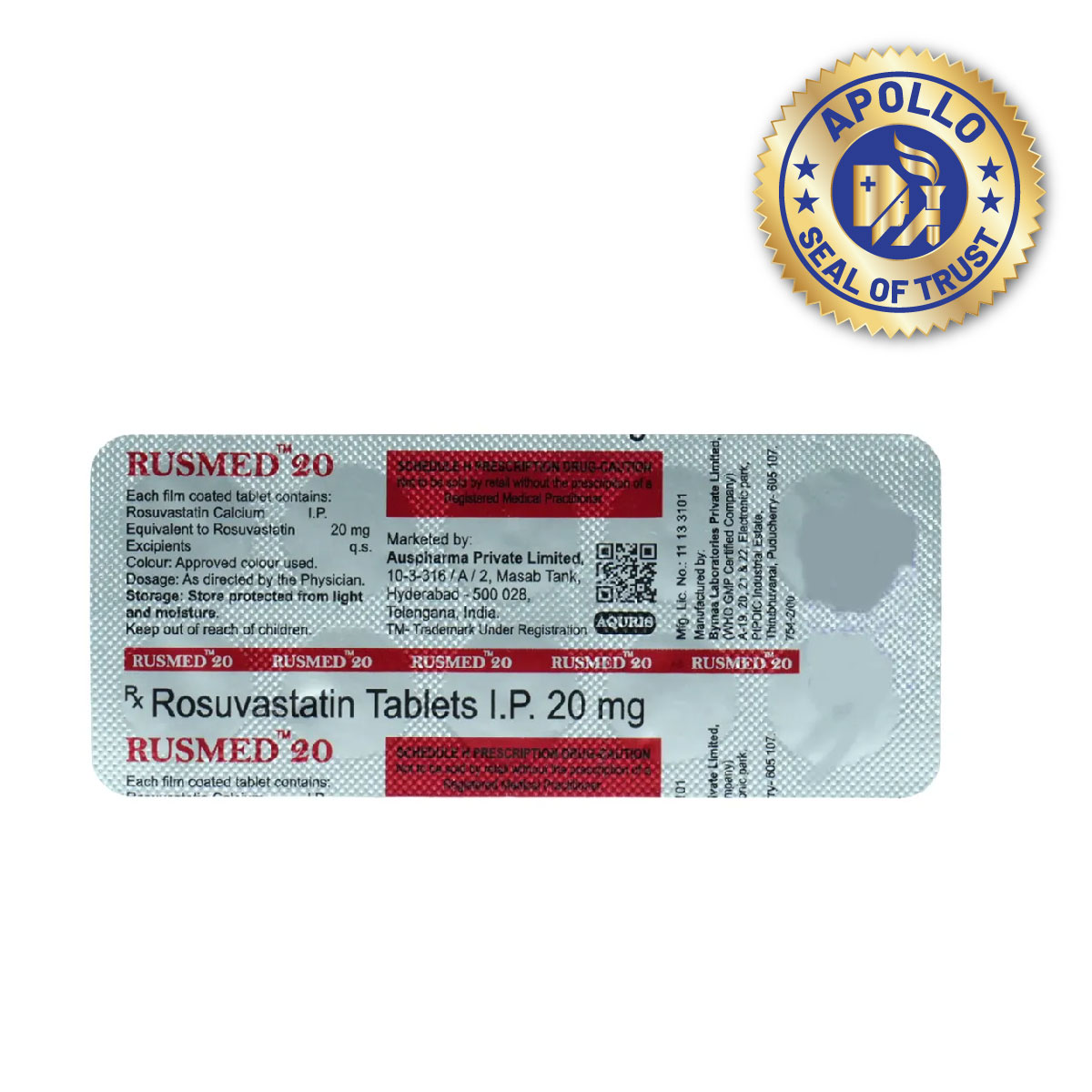 Rusmed 20 Tablet 10's, Pack of 10 TABLETS Rusmed 20 Tablet 10's, Pack of 10 TABLETS