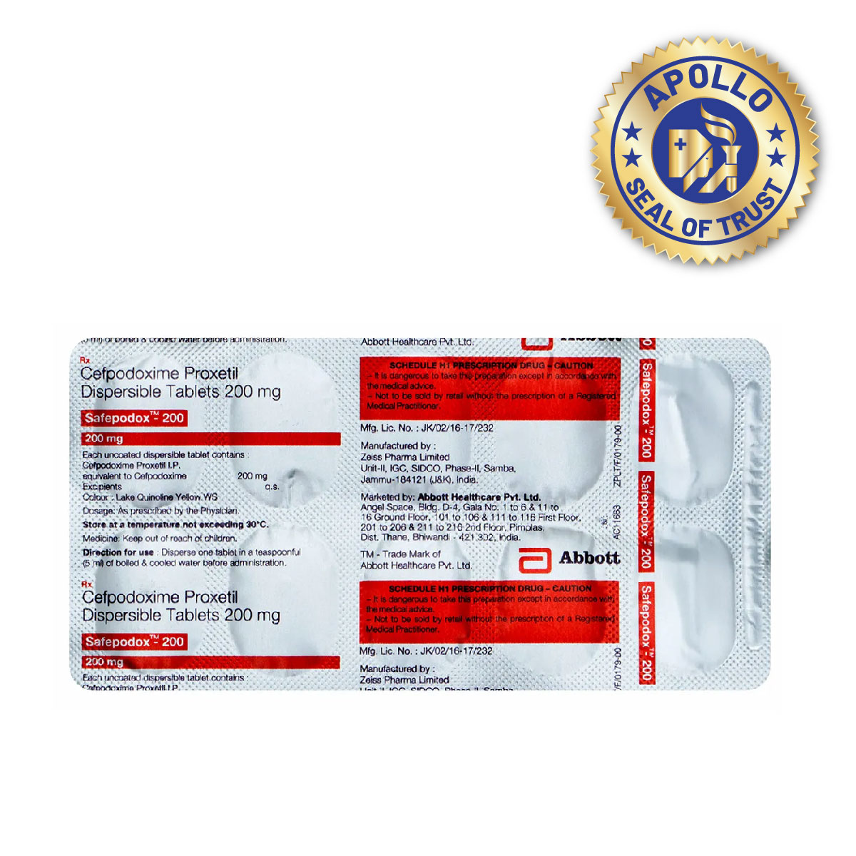 Safepodox-200 Tablet 10's, Pack of 10 TabletS Safepodox-200 Tablet 10's, Pack of 10 TabletS