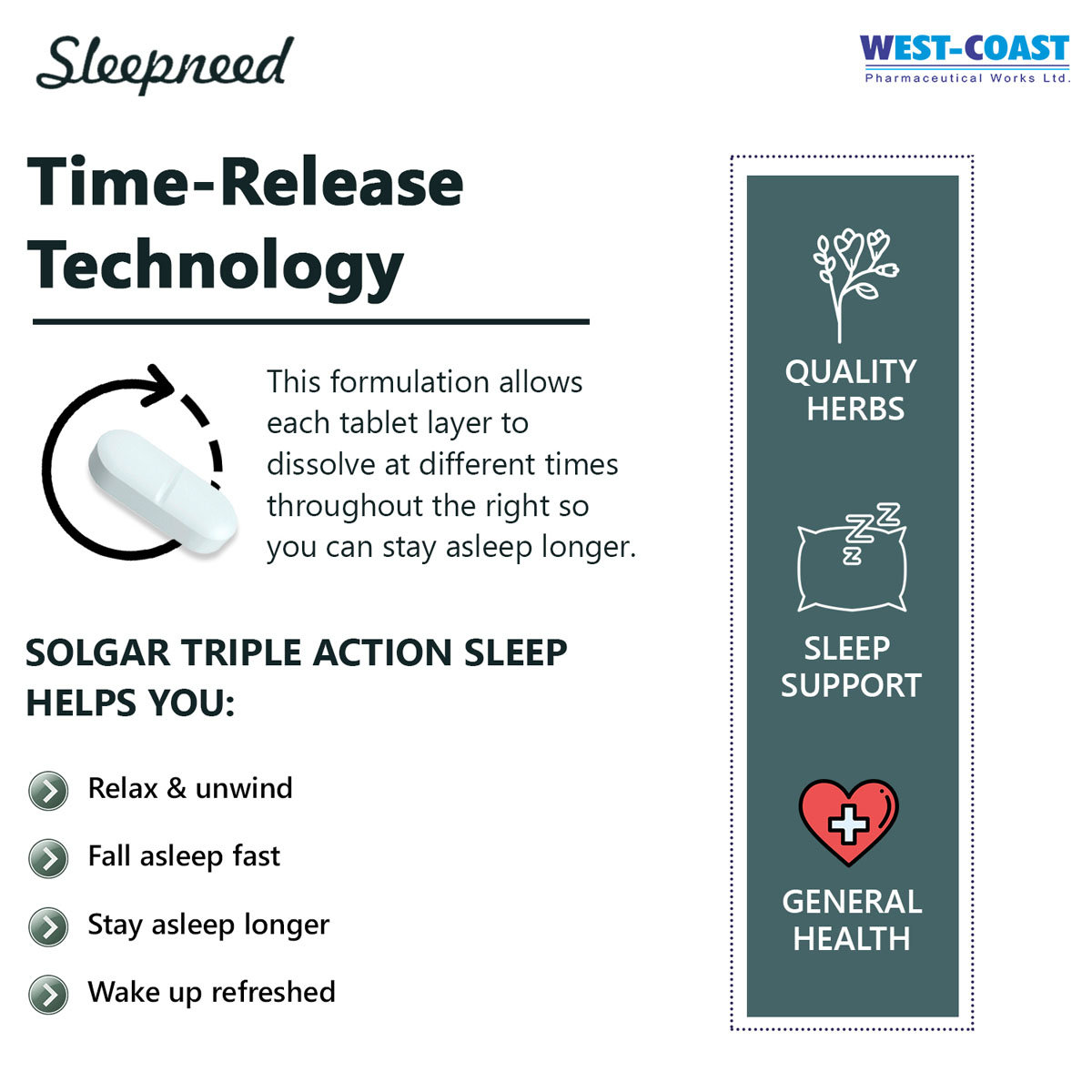 Westcoast Sleepneed Melatonin 10mg, 10 Tablets, Pack of 10 TabletS Westcoast Sleepneed Melatonin 10mg, 10 Tablets, Pack of 10 TabletS