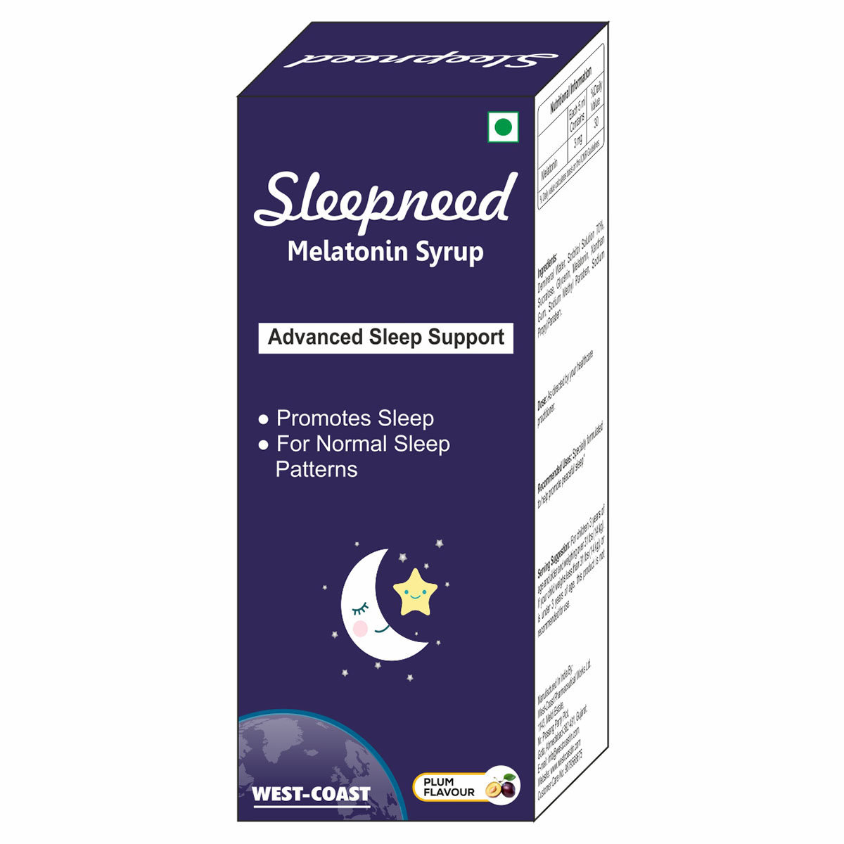 Westcoast Sleepneed Melatonin Syrup, 100 ml, Pack of 1 Syrup Westcoast Sleepneed Melatonin Syrup, 100 ml, Pack of 1 Syrup