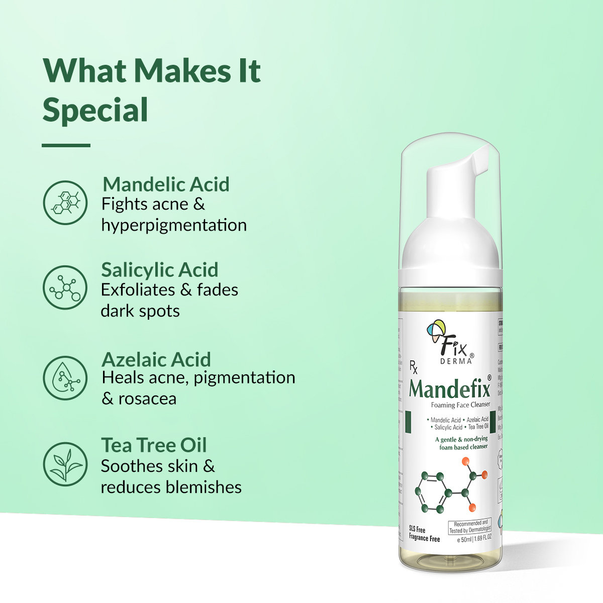 Fixderma Mandefix Foaming Face Cleanser, 50 ml, Pack of 1 Fixderma Mandefix Foaming Face Cleanser, 50 ml, Pack of 1