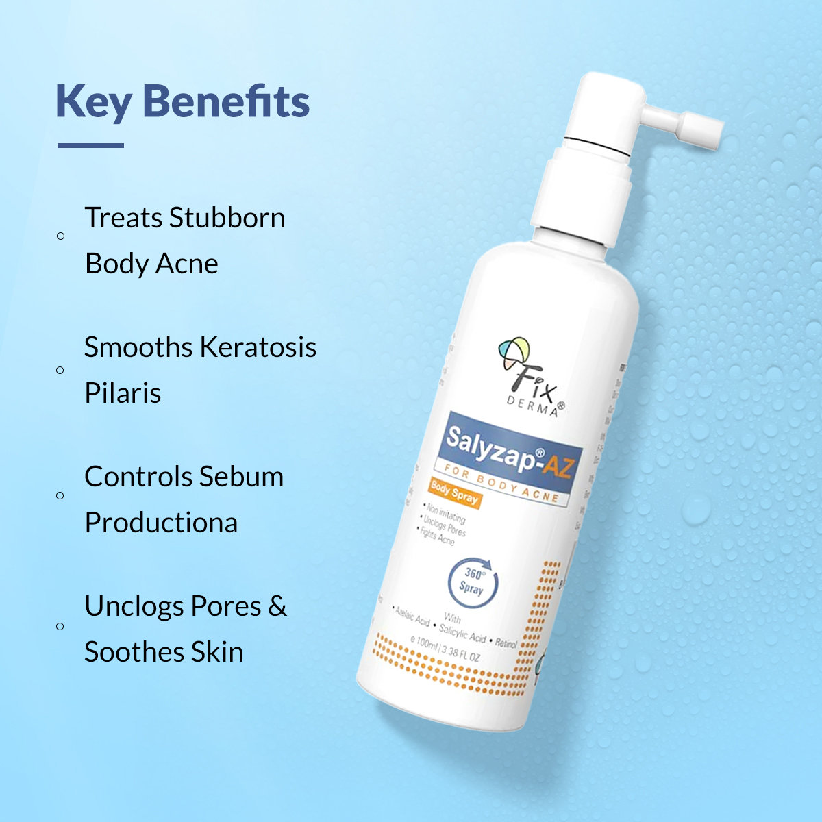 Fixderma Salyzap-Az Body Spray, 100 ml, Pack of 1 Fixderma Salyzap-Az Body Spray, 100 ml, Pack of 1