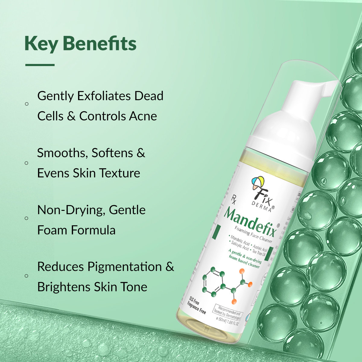 Fixderma Mandefix Foaming Face Cleanser, 50 ml, Pack of 1 Fixderma Mandefix Foaming Face Cleanser, 50 ml, Pack of 1