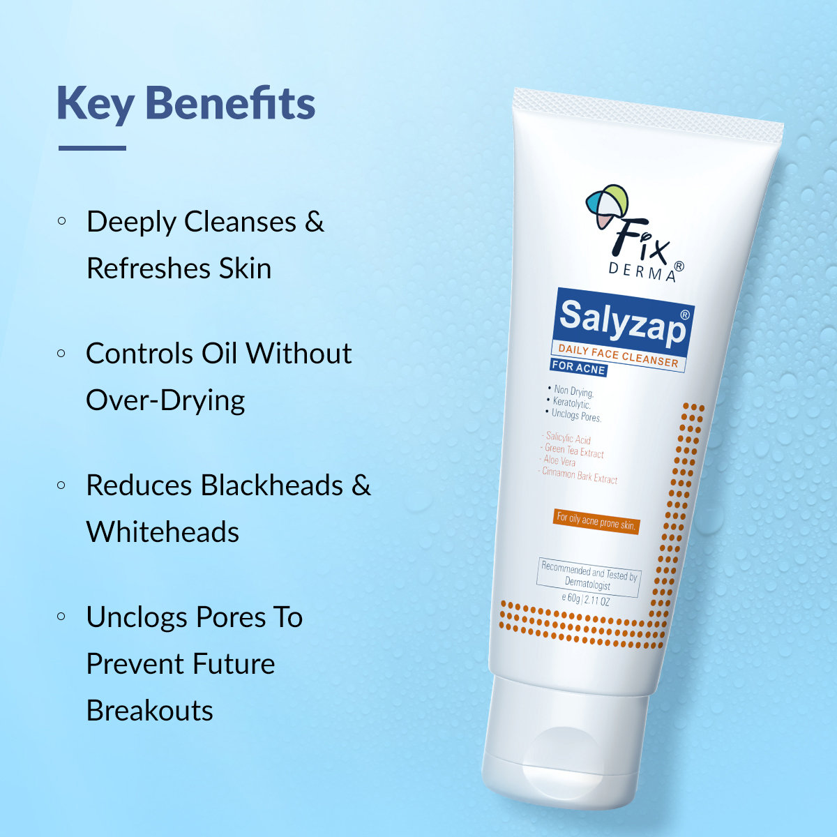 Fixderma Salyzap Daily Face Cleanser, 60 gm, Pack of 1 Fixderma Salyzap Daily Face Cleanser, 60 gm, Pack of 1