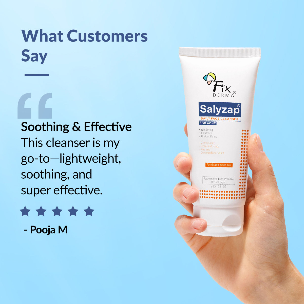 Fixderma Salyzap Daily Face Cleanser, 60 gm, Pack of 1 Fixderma Salyzap Daily Face Cleanser, 60 gm, Pack of 1