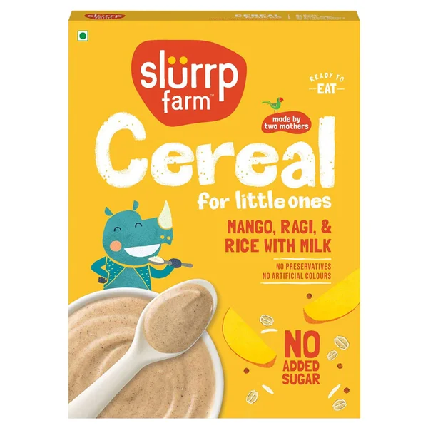 Slurrp Farm Mango, Ragi &amp; Rice With Milk Baby Cereal, 200 gm, Pack of 1