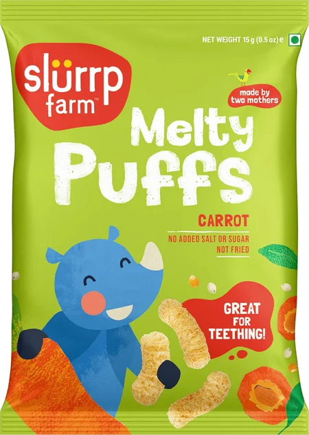 Slurrp Farm Millet Puffs Carrot, 15 gm