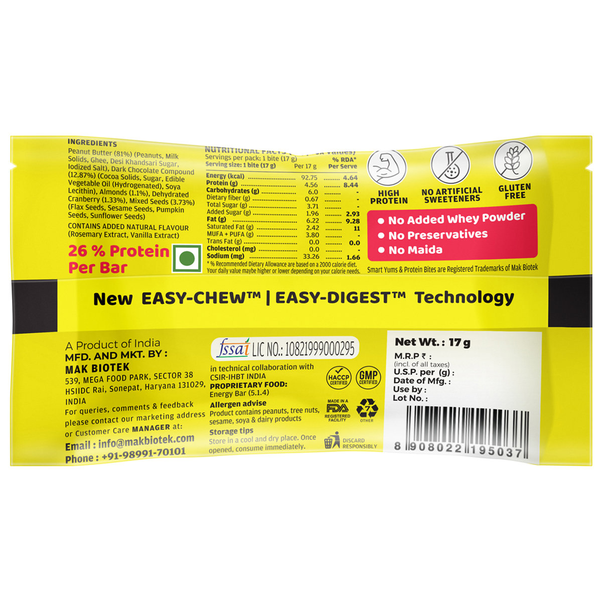 Smart Yums Protein Bites Protein Bar for Kids, 17 gm, Pack of 1 Smart Yums Protein Bites Protein Bar for Kids, 17 gm, Pack of 1